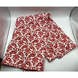 Kay Dee Designs Red & White Damask Floral Cotton Tea Towel 25"x17.5" — Like New